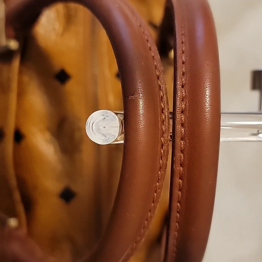 MCM Cognac And Black Visetos BOSTON BAG K4681 - Picture 7 of 13